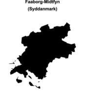 Faaborg-Midtfyn municipality blank outline map vector