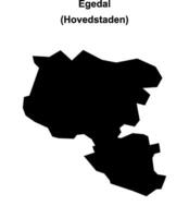 Egedal municipality blank outline map vector