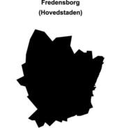 Fredensborg municipality blank outline map vector
