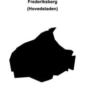 Frederiksberg municipality blank outline map vector