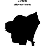 Gentofte municipality blank outline map vector