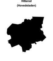 Hillerod municipality blank outline map vector