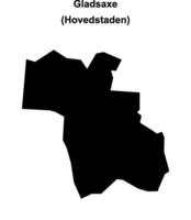 Gladsaxe municipality blank outline map vector
