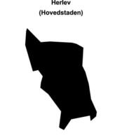 Herlev municipality blank outline map vector