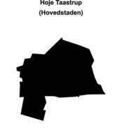 Hoje Taastrup municipality blank outline map vector