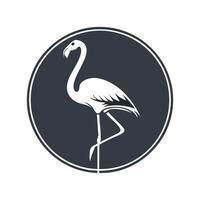 Black and white logo Standing flamingo vector