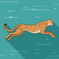 Cheetah in a running motion vector