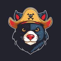 a Tasmanian Devil with Pirate Hat vector