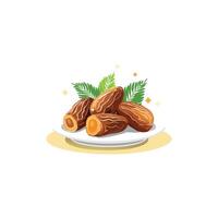 Dates on a plate vector