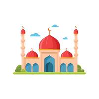 Classic mosque with domes and minarets vector