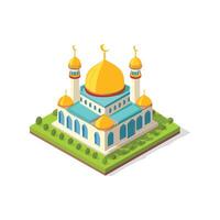 Isometric 3D style mosque vector