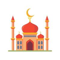 Mosque with a large crescent moon vector