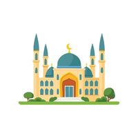 Mosque with an open courtyard vector