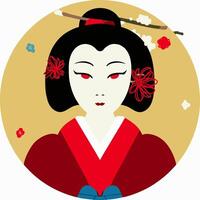 Geisha as Yokai vector