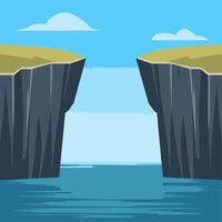 Sharp cliffs dropping steeply into deep blue waters vector