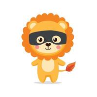 Cute Lion with Ninja Mask vector