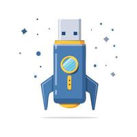 USB drive spaceship vector