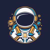 Space explorer with a high-tech suit vector