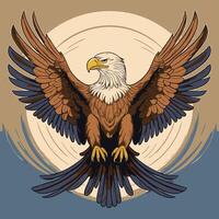 Strong eagle with spread wings vector