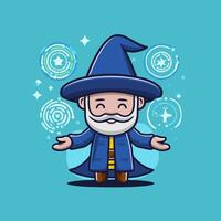 Tech wizard with floating holograms vector