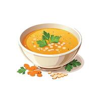 A bowl of lentil soup vector