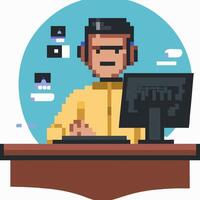 A game developer creating a 2D pixel game vector