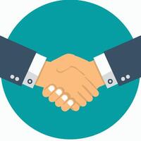A handshake symbolizing a business deal vector