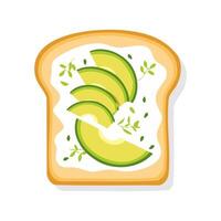 cheese and avocado toast with a sprinkle of herbs vector