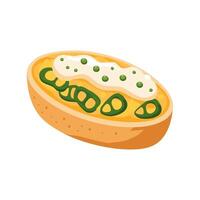 cheese and jalapeno stuffed popper vector