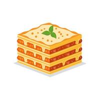 cheese-filled lasagna with layers of pasta and sauce vector