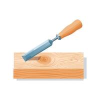 chisel carving details into wood vector