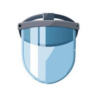 face shield with a reflective surface vector