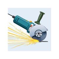 angle grinder sparking as it cuts metal vector