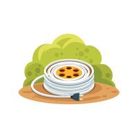 extension cord coiled neatly on the ground vector
