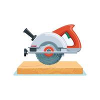 miter saw cutting a wooden board at an angle vector