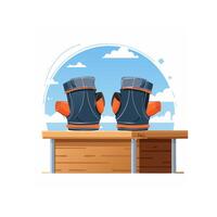 pair of elbow pads on a workbench vector