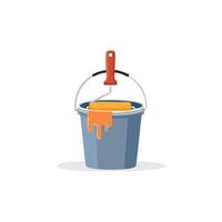 paint roller dipped in a bucket of paint vector