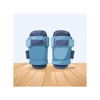 pair of knee pads on a workshop floor vector