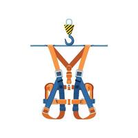 safety harness hanging from a hook vector