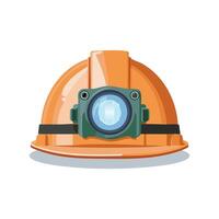 safety helmet with a built-in headlamp vector