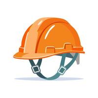 safety helmet with a chin strap vector