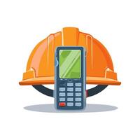 safety helmet with a built-in communication device vector