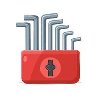 set of hex keys arranged in a holder vector