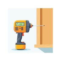 stud finder detecting a stud in a wall vector