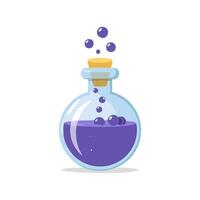 wizard potion bottle bubbling over vector