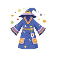 wizard robe with mismatched patches vector