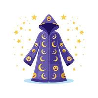 wizard robe with a pattern of smiling moons vector