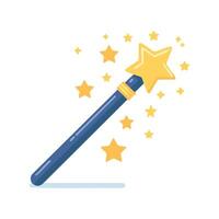 wizard wand sparking with tiny stars vector