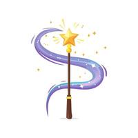 wizard staff with a glowing trail behind it vector