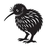 Cute Kiwi Bird Silhouette Illustration for Graphic Design Projects vector